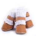thumbnail image 3 of Aosijia Pet Shoes Snow Boots Cat Dog Winter Warm Shoes Puppy Sneakers Cotton Shoes Anti-slip Pet Supplies 4Pcs/Set Khaki, 3 of 15