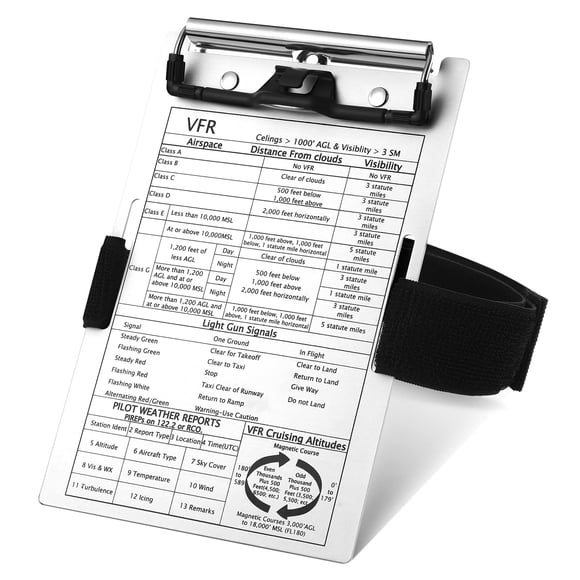 Juego de rodilleras Easy Vfr Aviation de aluminio para pilotos con soporte para bolígrafos