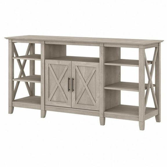 Trent Home Transitional Wood Tall TV Stand for TVs up to 65" in Washed Gray