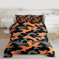 thumbnail image 2 of Feelyou Grey Orange Camouflage Queen Comforter Set, Camo Abstract Bedding Set, 3pcs, 2 of 8