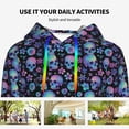 thumbnail image 4 of Kdxio Skull Flower Blue Print Womens Oversized Hoodies Sweatshirts Hooded Pullover Tops Sweaters Casual-XX-Large, 4 of 7