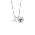 thumbnail image 2 of Delight Jewelry I Heart Swimming Silvertone Script Initial Disc - P - Charm Necklace, 20"+3", 2 of 4
