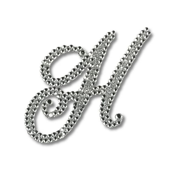 Mardi Gras Spot Glitter Script Letter "H" (Each)