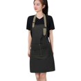 thumbnail image 4 of Delantal de lona impermeable y a prueba de aceite para hombres y mujeres, ropa de trabajo para camareros, cocinas, comedores y hogares, 4 of 4