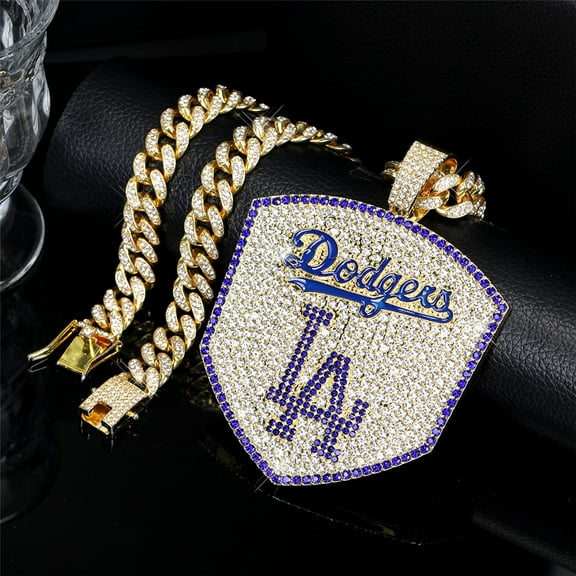 Hip Hop Cuban Chains letters LA Pendant Necklace With 13mm Miami Cuban Chain Iced Out Bling HipHop Necklaces Fashion Jewelry