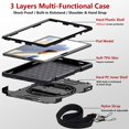thumbnail image 5 of ELEHOLD Case for Samsung Galaxy Tab A8 10.5 (2022), Shockproof Case with 360°Rotating Adjustable Shoulder Hand Strap & Stand,Black, 5 of 8