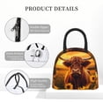 thumbnail image 4 of Balery Vintage Sunflower Cow A Bolsa de Almuerzo para Mujeres, Caja de Almuerzo, Bolsa de Almuerzo Pequeña Impermeable, Tote de Almuerzo Reutilizable con Gran Capacidad, 4 of 6