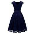 thumbnail image 4 of Dressystar Women's Floral Lace Short Bridesmaid Dress Cap-Sleeve Wedding Formal Party Dress, 4 of 7
