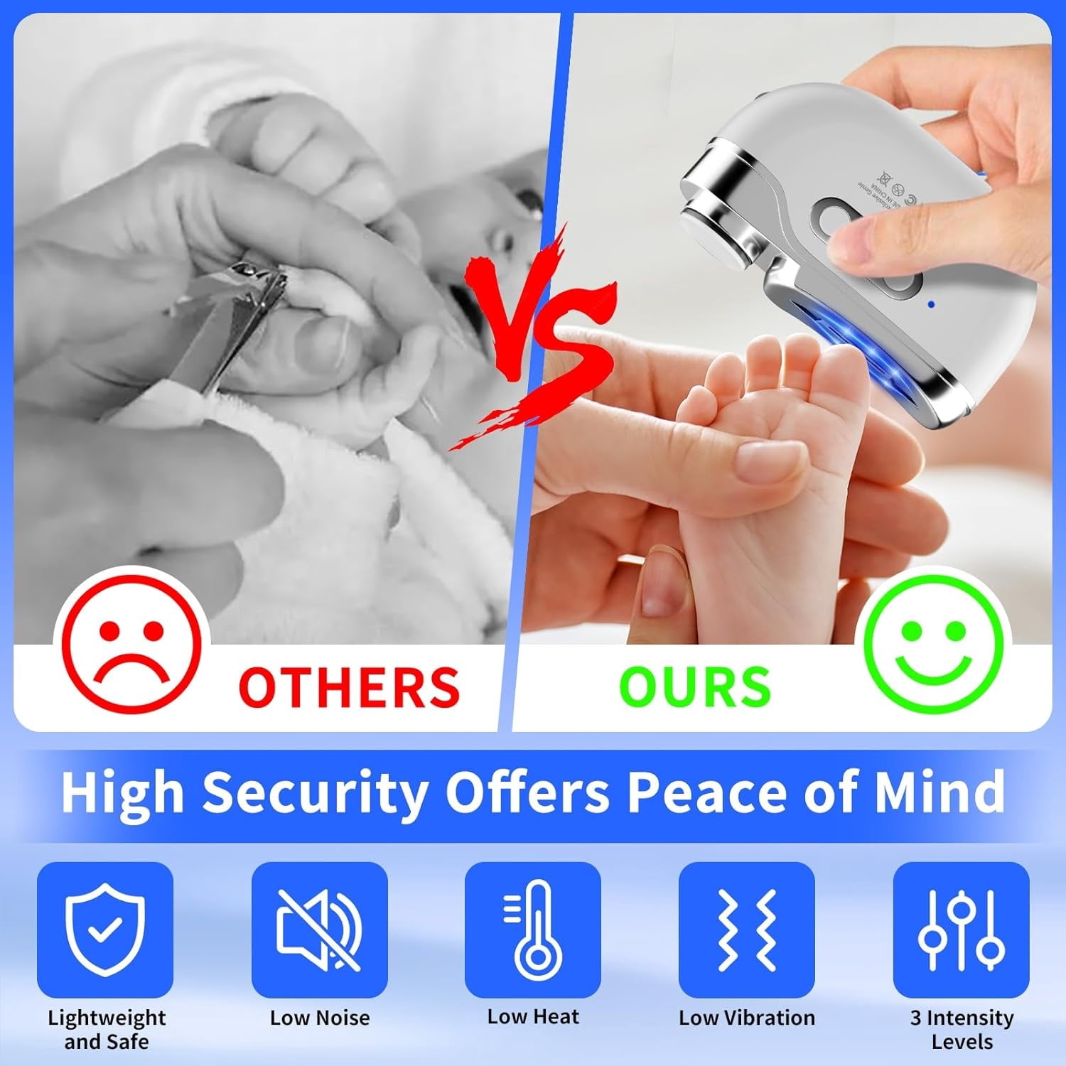 Electric Nail Clipper, 3 in 1 Electric Nail Trimmer with Gel Nail Light, Portable Electric Nail Cutter for Men Women Senior Baby Finger Toe Thick Electric Nail Clippers,3 Modes Electric Nail Polisher