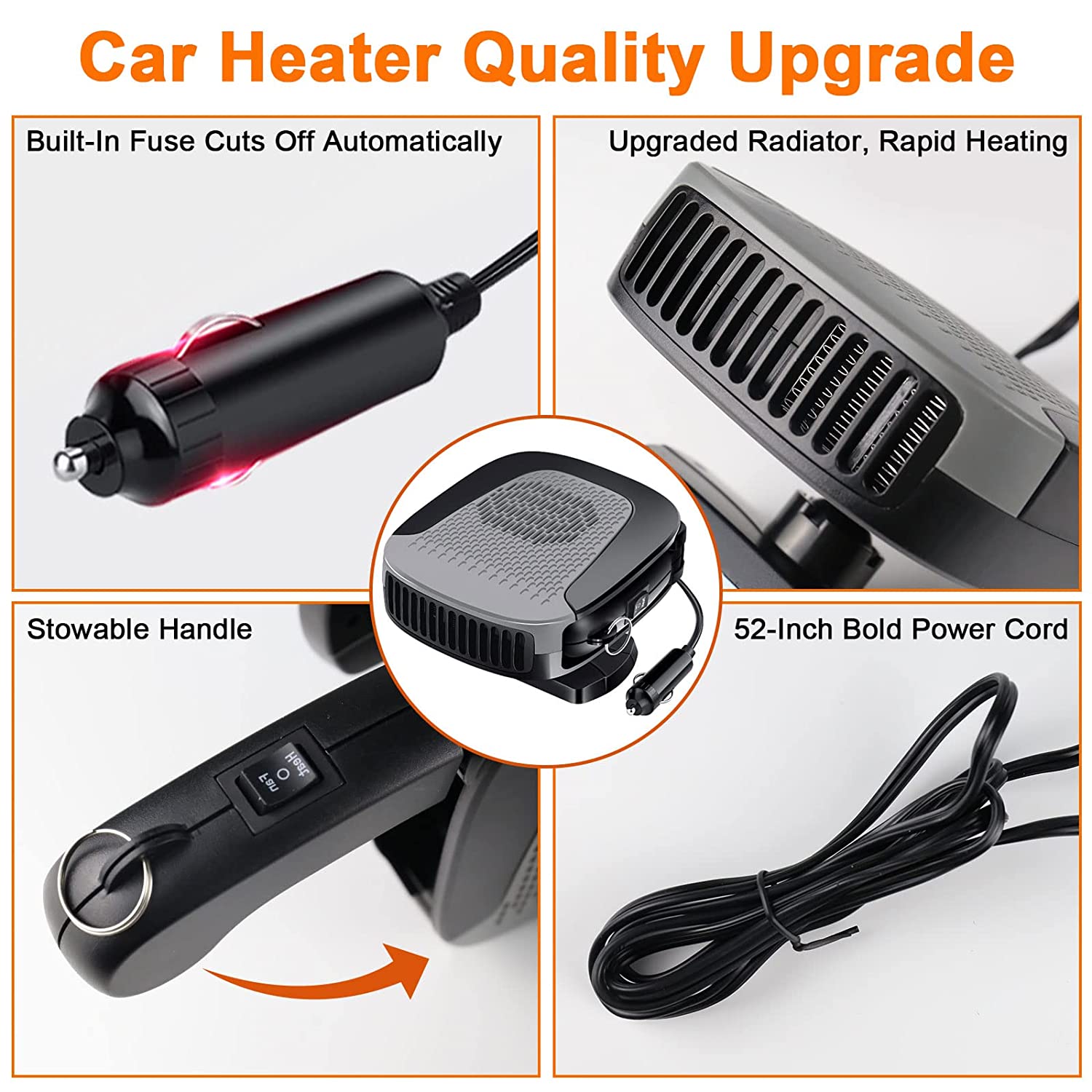 MKING 150W 12V Portable Car Heater Automotive Decorative Interior Hardware & Accessories, Black