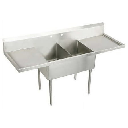 Elkay Wnsf8248lr4 Weldbilt Stainless Steel 96" Floor Mount Double Bowl Food Service