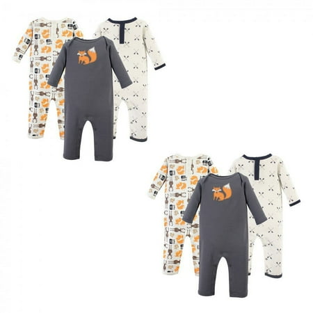 UPC: 0660168000283 | Hudson Baby Infant Boy Cotton Coveralls Forest 6-Piece 6-9 Months