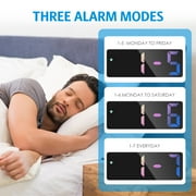 ORIA Electronic Digital Alarm Clock, 6.5inch Large Display LED Clock for Bedside Table Battery Clock with Temperature Display Adjustable Brightness Voice Control for Home, Multicolor