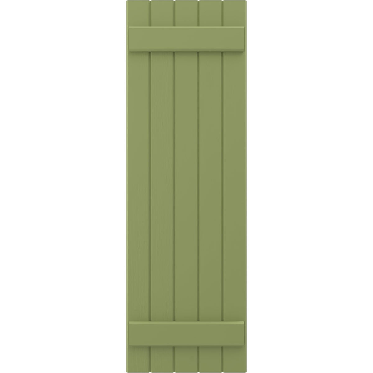 Ekena Millwork 17 1/2"W x 45"H Americraft Five Board (2 Batten) Exterior Real Wood Joined Board-n-Batten Shutters (Per Pair), Moss Green