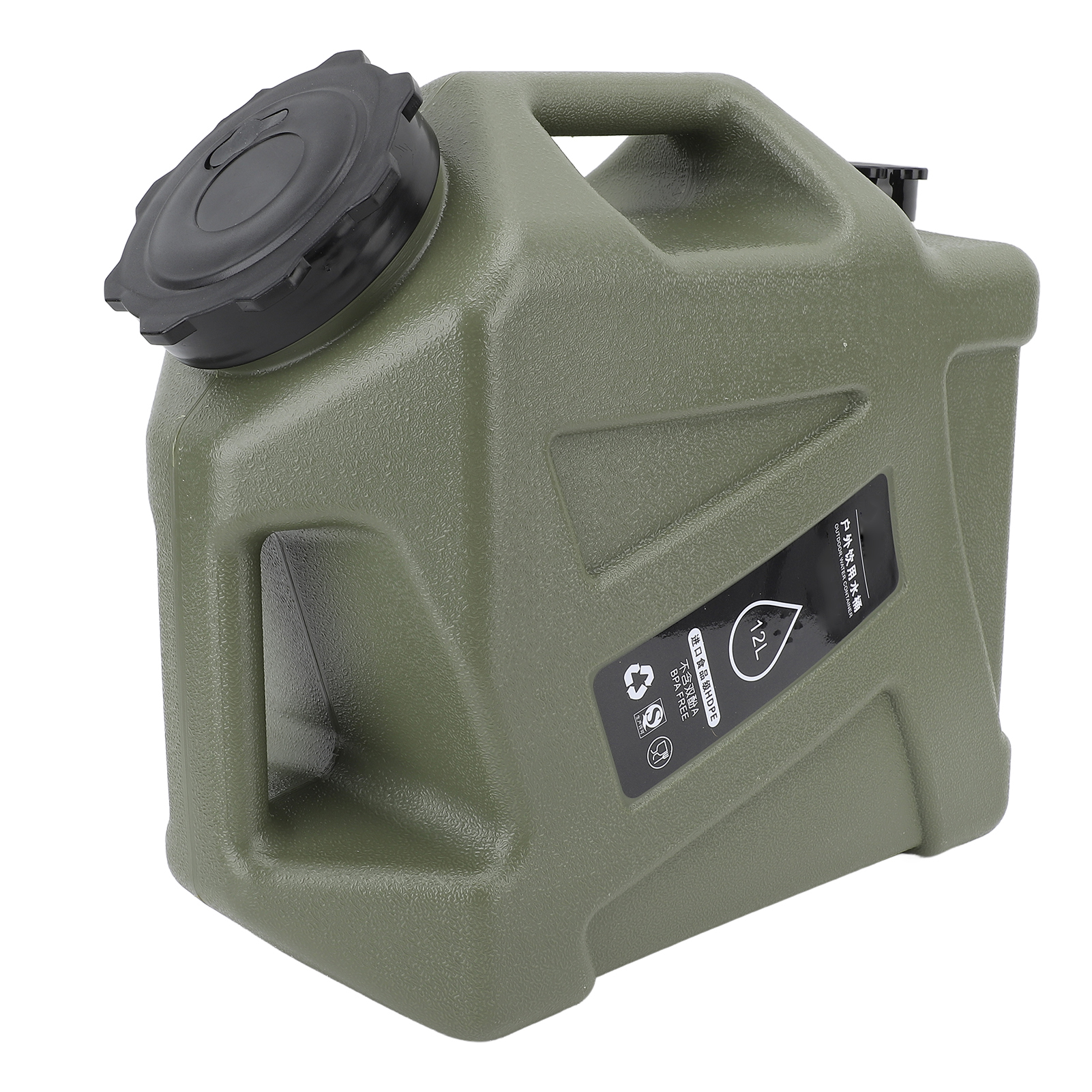 Riousery Water Storage Jug 12L / 3.17 gal Thickened PE Leak Proof Lid Controllable Water Volume Dual Handles with Spigot Water Container for Outdoor Activities Emergency