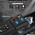 thumbnail image 2 of Compatible with OnePlus 12 Case with Screen Protector*2 with Slide Camera Cover, 360°Rotation Ring Kickstand [Military Grade] 1+ 12 Case for OnePlus 12 Phone Case,Black, 2 of 14