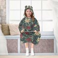 thumbnail image 7 of FORMRS Wearable Blanket Hoodie with Sleeves for Kids Cozy Flannel Sweatshirt, Christmas Holly Leaves, 7 of 7