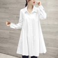 thumbnail image 2 of Women's Blouse Satin Silk Shirt Button Down Shirt Casual Loose Long Sleeve Office Work Long Edition Blouse, 2 of 2