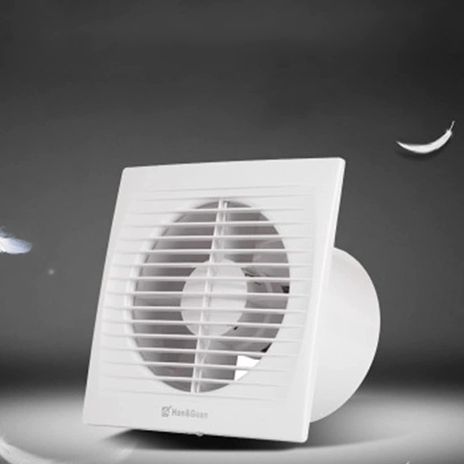 Fetcoi HGA-150C 6" Duct 295 m³/h 22W 110V ABS Ventilation Fan 37 dB, 2350 RPM for Bathroom - White