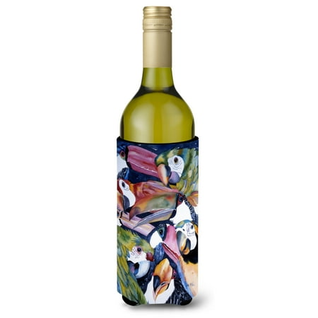 

Carolines Treasures JMK1192LITERK Parrots Wine Bottle Beverage Insulator Hugger Wine Bottle multicolor
