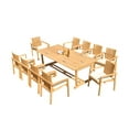 thumbnail image 4 of Grade-A Teak Dining Set: 10 Seater 11 Pc: 118" Mas Rectangle Trestle Leg Table And 10 Clipper Stacking Arm Chairs Outdoor WholesaleTeak #51CP2511, 4 of 6