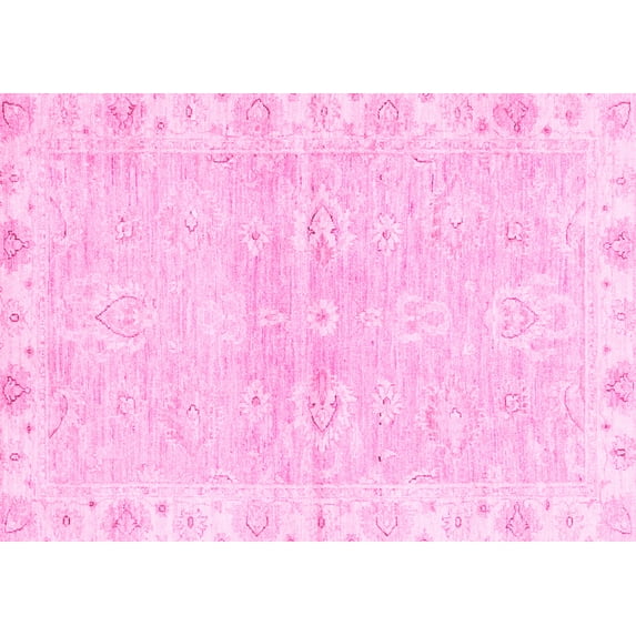 Ahgly Company Indoor Rectangle Abstract Pink Modern Area Rugs, 8' x 12'