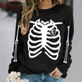 thumbnail image 7 of VKOYWKM Oversized Sweatshirts Women Halloween Sweatshirt Skeleton Print Drop Shoulder Long Sleeve Crew Neck Sweatshirt Fall Pullover Tops Halloween Costumes, 7 of 7