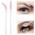 thumbnail image 3 of RAGUPEL 2026 New 200 Pcs Disposable Mascara Wands for Salon,Home,Travel Crystal Eyebrow Spoolies Brush for Eyelash Extensions, Pink Lash Brushes with Container, 3 of 7