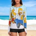 thumbnail image 6 of Simpsons Women's Sunscreen Shirt Long Sleeve Workout Tops Crewneck Soft Comfy Tees Casual T-Shirt L, 6 of 7