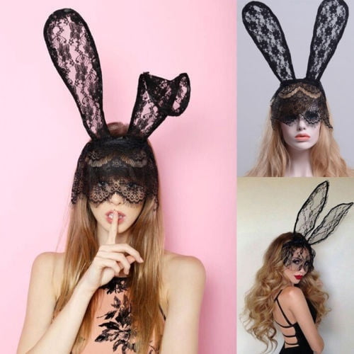 Women´s Sexy Lace Bunny Rabbit Ears Mask Veil Headband for  display picture 1