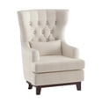 thumbnail image 2 of Davi Beige Textured Upholstery Tufted Back Wingback Chair, 2 of 5