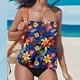 thumbnail image 1 of Karight Strapless Tankini Swimsuits for Women Tummy Control 2 Piece Bathing Suits Bandeau Blouson Swim Top with Bikini Bottom, 1 of 4