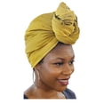 thumbnail image 3 of Gold Cotton African Head Wrap, 3 of 3