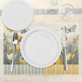 thumbnail image 3 of Ambesonne Yellow Place Mats Set of 4, Modern Scandi Garden Scene, Standard Size, Apricot Purpleblue Beige, 3 of 5