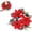 Red, variant on Clearance Under $6 Red Christmas Candle Holder Rings – Set of 3 Festive Holly Wreaths for Candles and Holiday Centerpieces
