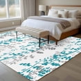 thumbnail image 4 of Area Rug for Living Room, Teal Blue Grey Botanical Non-Slip Indoor Large Carpet for Bedroom/Dining Room, Spring Floral Summer Farmhouse Washable Low-Profile Rectangle Floor Runner Rugs - 6 x 9 Ft, 4 of 8