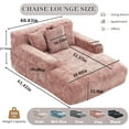 thumbnail image 2 of Chaise Lounge Chair Indoor, Oversized Boneless Sleeper Sofa Bed with 3 Pillows and Storage Pockets,Comfy Chenille Cloud Couch,Modern Deep Seat Reading Chair for Living Room, 2 of 7