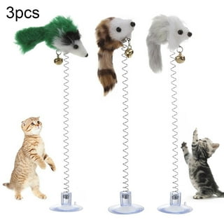 Cat Wand Toy Interactive Cat Toys for Indoor Cats with Sticky Super Suction  Cup（Dual-Mount Detachable Cat Feather Toys Fishing Pole Toy Replacement