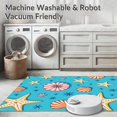 thumbnail image 5 of ODIKA 3'x5' Machine Washable Non-Slip Area Rug, Seashell Starfish Needlework DIY High Traffic Rug with Pad, Blue, 618774, 5 of 8
