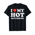 thumbnail image 2 of I Heart My Hot Girlfriend/Boyfriend T-Shirt for Couple Casual Short Sleeves Black Tee, 2 of 2