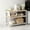 Oak Color and White, variant on LEDREM Kitchen Island with 3 Shelves, Built-In Power Strip, Large Worktop, Industrial Steel Frame, Multi-Purpose Kitchen Cart, Easy Assembly, Rustic Brown and Black