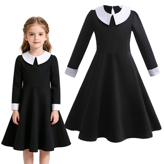 Black Cosplay Dress for Girls Halloween Costume Outfits 3-10 Year
