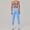 Light Blue, variant on SKQIT Workout Sets for Women 2 Piece Twist Back Adjustable Straps Sports Bra High Waist Leggings Yoga Outfits Set