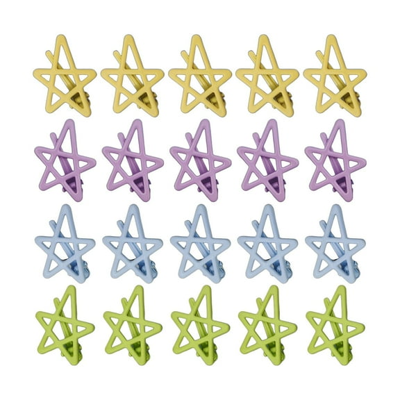 DESIGNICE 20Pcs Stars Hair Clips,Plastic Girls Hair Clips,Hair Clips for Toddler Girls,Style1