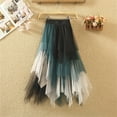 thumbnail image 4 of Pavied Maxi Skirt Long Skirt A Line Skirt Women's Tulle Skirt Ruffle Multilayer Mesh A Line Tier Tutu Prom Wedding Long Tulle Skirts High Waisted Skirts for Women Fall Skirt Clearance Items Green XL, 4 of 4