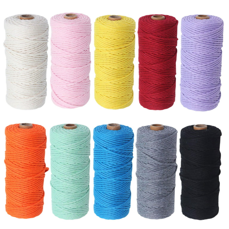 100M/Roll 2mm Macrame Cord Cotton Rope Colorful DIY Crafts