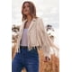 thumbnail image 4 of Abrigo PRETTYGARDEN Chaqueta de Gamuza Sintética con Flecos para Mujer Beige XXL, 4 of 9