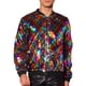 thumbnail image 1 of Chaqueta con lentejuelas INSPIRE CHIC para hombre, con cremallera, de mangas largas, estilo disco, brillante, bomber, tamaño M, multicolor, 1 of 6