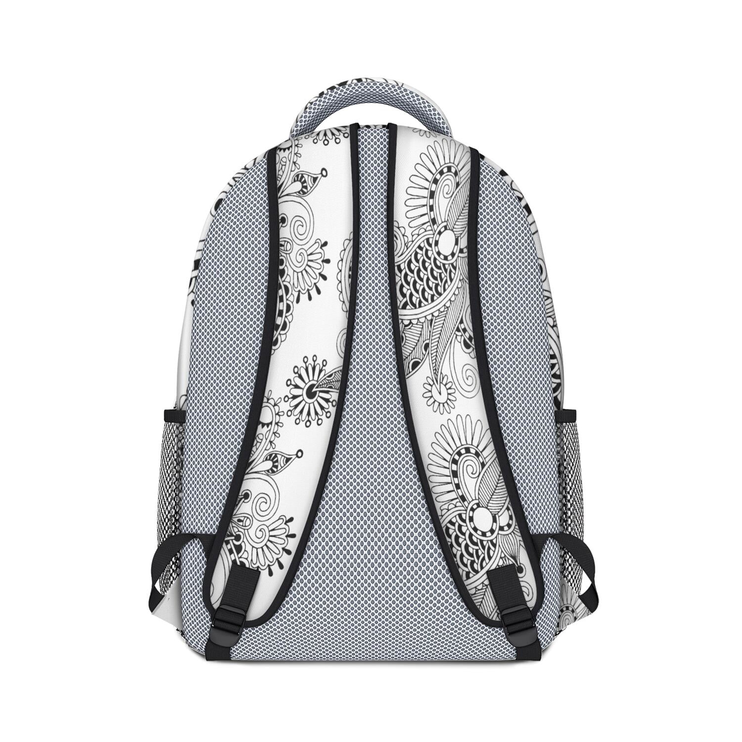 Floral Abstract Waterproof Backpack - Stylish Ergonomic School Bag with Organized Storage Pockets