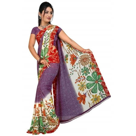 - Bhavi Georgette Printed Casual Saree Sari Bellydance fabric